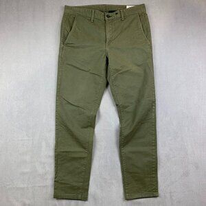 Rag & Bone Mens Pants 32 Army Green Fit 1 Chino Cotton Twill Made In USA 32x28